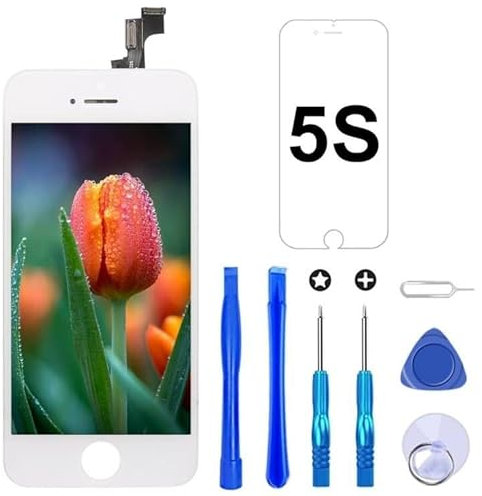 Brinonac for iPhone 5s/SE 2016 Screen Replacement White Touch Display LCD Digitizer Full Assembly Including Repair Tool and Screen Protector