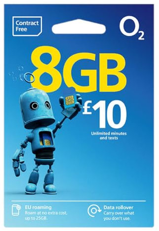 O2 sim Card Big Bundle Unlimited texts, Unlimited Minutes