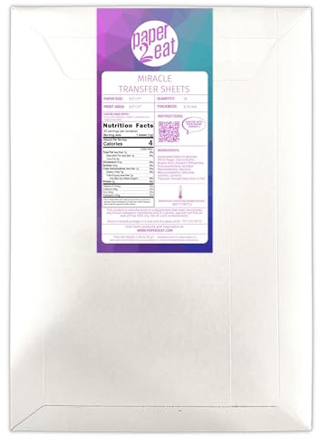 paper2eat edible Miracle Transfer Sheets (formerly Chocolate Transfer Sheets) 8.5“ x 11” – 25 count – For Edible Paper Printers