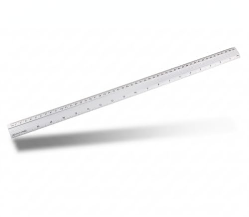 D.RECT 50 cm aluminiumlinjal | för skola kontor hemma | silver