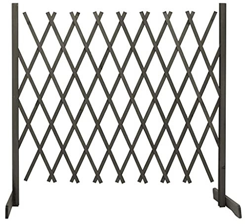Wakects Valla de celosía extensible, autoportante, rejilla para trepadores de madera, valla extensible de madera para jardín, terraza, 21,5-180 x 100 cm, gris