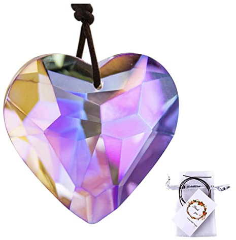 Prismen & Kaleidoskope 45 mm klares Herz Kristall Maker Prism Anhänger hängende Dekorationen Optik-Kits für den naturwissenschaftlichen Unterri (Color : Purple)