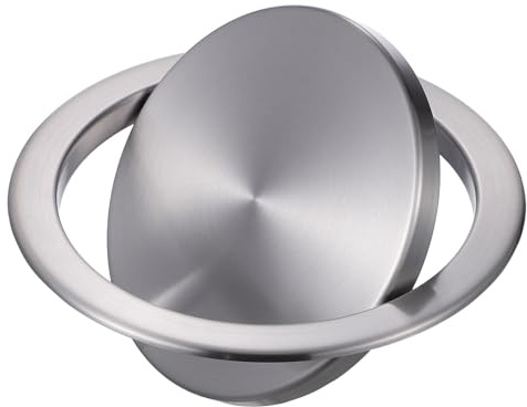 DOITOOL Poubelle en acier inoxydable ronde de 21 x 21 cm, argentée, avec couvercle automatique intégré et fermeture à étrier, pour cuisine et voiture