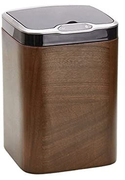 GATEZA Poubelle Poubelle à Induction intelligente 10L poubelle en bois poubelle à Induction automatique de grande capacité domestique avec couvercle Poubelle Cuisine