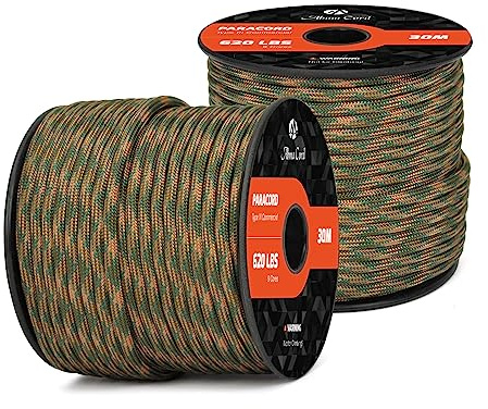 Abma Cord Paracord 620lbs 4mm 30M 100% Nylon Seil Typ 3 Schnur mit 9 Kern | Max 280kg (620lbs), Basteln, Camping, Survival, Outdoor