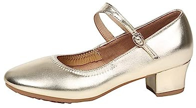 Chaussures de Danse pour Femmes Chaussures de Danse à Talons (Or, Adulte, 37, Numérique, Système Taille Chaussures EU, Moyen)