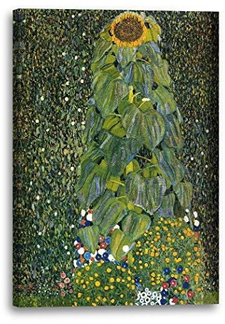 Printed Paintings Leinwandbild (20x30cm) Gustav Klimt: Die Sonnenblume (1907), Leinwand auf Keilrahmen gespannt und fertig zum Aufhängen, hochwertiger Kunstdruck aus deutscher Produktion