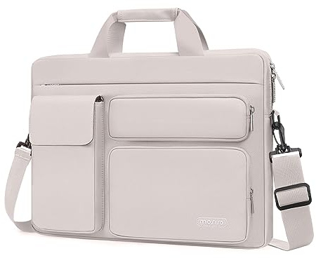 MOSISO Laptoptasche 16 Zoll, 15-15,6 Zoll Laptop Schultertasche Robust | Wasserabweisend, Stoßfest Umhängetasche mit Mehrere Fächer&Gürtel Kompatibel mit MacBook Pro 16, HP Dell Lenovo, Steingrau