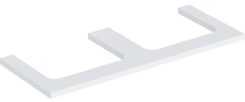 Geberit One Plaque de lavabo, découpe Double, pour lavabo à Poser, 120x3x47cm, 505.345.00.1; Coloris: Blanc laqué Mat