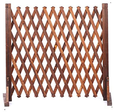 Zaun – Freistehender, erweiterbarer Zaun, einziehbarer Holzzaun für den Außenbereich, Sichtschutz für den Garten, Trennzaun für Haustiere/Rankgitter aus Rattan zum Klettern von Pflanzen, 0,9 cm dickes