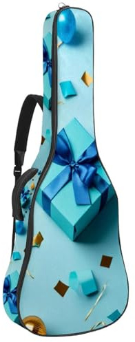Wasserdichte Gitarrentasche mit Taschen und Schutzfutter, passend für 40/41/42 Zoll Gitarren, niedlicher Hund im Weltraum, Mehrfarbig Nr. 08, 42.9x16.9x4.7 in, Gitarrentasche