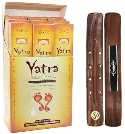 Aromasenses – 12 Packungen Parimal Yatra Weihrauch – natürlich und ökologisch – handgefertigt – Meditation – Entspannung – Yoga + 1 Aromasenses-Tablette. (12)