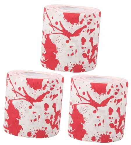 Healvian 3rollen Blutige Halloween-toilettenpapierrolle Kreatives Bedrucktes Klopapier Mit Handabdruck-muster Für Badezimmer-dekoration Partys Und Witzige Lagig Leicht Und Praktisch Für