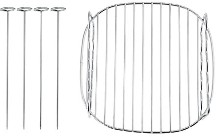 BBQ-Grillrost, doppelschichtiger Backrost, Luftfritteusen-Grillrost, Grillrost-Backblech für den Austausch der Luftfritteuse