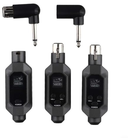 EpheyFIF Transmetteur récepteur de microphone XLR, convertisseur de microphone sans fil, émetteur XLR sans fil, émetteur audio et récepteur audio à brancher, adaptateur de micro dynamique sans fil (1