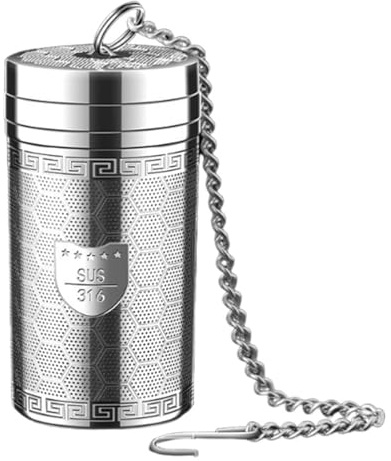 Teesieb aus Edelstahl – Tee-Ei mit Gewindedeckel, Tee-Ei zum Aufbrühen von losem Tee | Tee-Ei aus Edelstahl zum Aufbrühen loser Blätter, hochwertiges, bestes Teesieb zum Aufbrühen loser grüner Teeblät