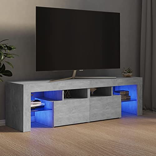 Xichuzi TV-Schrank mit Betongrau 140x36,5x40 cm, TV Lowboard, Fernsehschrank, Fernsehtisch, Fernseher Schrank, TV Sideboard, TV Board, TV Cabinet, TV Bank, TV Kommode