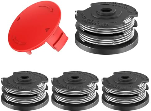 CHIHOLEN 4 Bobine Fil Coupe Bordure Compatible avec F016800351,Convient pour Bosch Art 24/27/30/24+/27+/30+/30-36 LI,AdvancedGrassCut36,Ø1,65mm-6,1m,avec Capuchon 1600A00X61(4 Bobine+1 Couvercle)