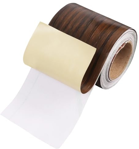 Kaket Edging Tape Self Adhesive 50mm x 5m, Wood Effect Veneer Edge Tape Self-Adhesive, Edge Banding Perfect for Tables Cabinets Shelves (Walnut Wood Grain, 50mm-5m)