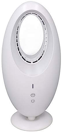 Chiyyak Ventilatore da scrivania senza soffiaggio 3 velocità risparmio energetico piccolo ventilatore da tavolo silenzioso con luce LED per camera da letto casa ufficio