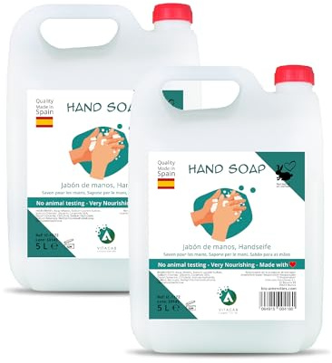 Vitacab Handseife 2×5 L - Nachfüllpackung flüssige Seife mit dermoprotektiver Formel, sanfter Duft, pH-neutral, hautfreundlich, für Spender in Hotels, Schulen, Fitnessstudios und Gemeinschaftsräum