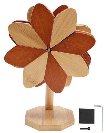 Fyearfly Lot de 5 dessous de plat en bois en forme de moulin à vent pour plats chauds avec support
