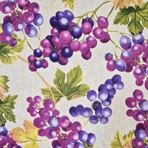 Baumwollstoff Trauben Weintrauben – Dekostoff lila & grün | Patchworkstoff, Meterware zum Nähen von Tischdecken, Vorhängen, Kissen, Schürzen, Taschen, Quilting, DIY & kreative Projekte mediterran