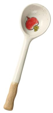 JECOMPRIS Cuchara de Cerámica Pequeña con Diseño Japonés Cuchara de Sopa Decorativa para Servir Cucharita Bonita para Postres y Porridge Utensilio Resistente y Elegante para Cocina