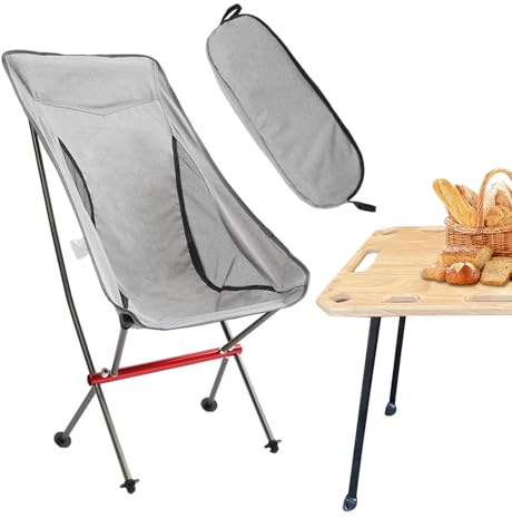 Generisk hopfällbar campingstol, vikbar sits – ergonomisk fiskepall | Lämplig för vandring, fiske, picknick, terrass, balkong, trädgård, backpacking, bakgård och camping