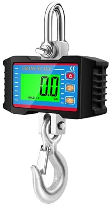 Báscula de grúa de 1500kg, báscula colgante Industrial Digital, 2T, LCD verde, bloqueo automático, herramientas de pesaje de gancho for colgar de alta resistencia(1500KG)