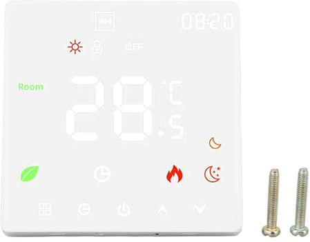 Pwshymi Thermostat Tactile Intelligent pour Chauffage au Sol, Thermostat pour Radiateur électrique 90-240 V, Interrupteur de Commande Numérique pour Chaudière à Gaz, Système Domot