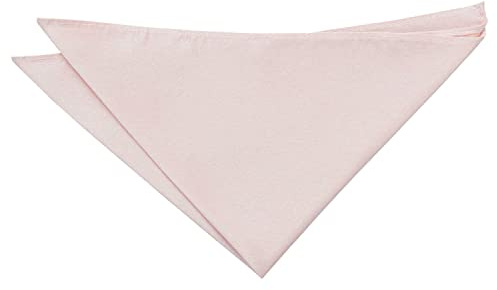 DQT Mens Plain Shantung Pocket Square - Wedding, Business & Formal Suit Handkerchief - Blush Pink
