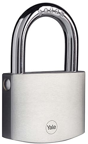 Yale Lucchetto in ottone di alta sicurezza con finitura cromata Y120B/70/141/1, corpo 70mm, arco in acciaio indurito al Boro, 3 chiavi
