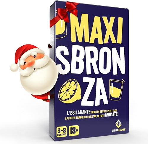 ZENAGAME Maxi Sbronza, Il Gioco Alcolico con Carte per Bere Italiano - Drinking Game da Tavolo per Adulti, per Feste