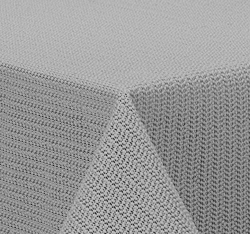 Brandsseller Gartentischdecke 110x140 cm Tischdecke mit Paspel Outdoor Tischtuch rechteckig Weichschaum für Garten, Terrasse, Balkon wetterfest rutschfest - Hellgrau