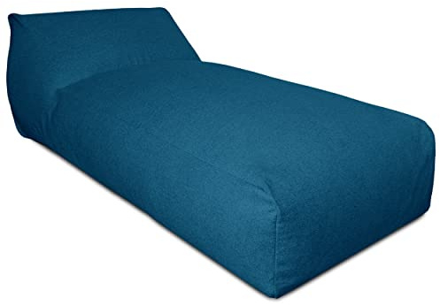 Deshome - Sitzsack für den Garten, Chaise Longue abnehmbar für den Außenbereich 180x90 cm - Bean Bag Chair, Outdoor-Sitzsack mit Polsterung Pouf Puff Design Blau