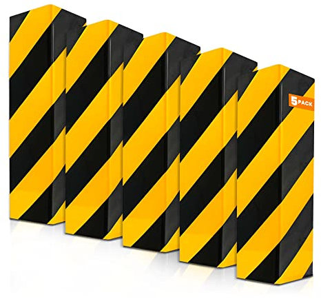 CRINSTON® Paraspigoli per Colonna Garage | 5 Unità 40x20x2 cm | Protezioni delle pareti del Garage - Protettore per Angoli Riflettente - Protezione Porte e Paraurti Auto, Evita urti e graffi.
