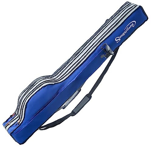 Sougayilang Angelruten Tasche Tragbare Angelgerätetasche, 3-Lagen Angeltasche Outdoor Angelträger Tasche Rollenwerkzeug Tragetasche Angelruten Tragtasche 160cm Hohe Kapazität.