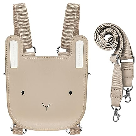 Kinderrucksack Umhängetasche für Kinder Mini-Rucksack für Mädchen Umhängetasche für Jungen Geldbörse für Teenager Süße Tiertasche 2-in-1-Stilab 3 Jahren L16xD7xH18.5cm / L6.3xD2.8xH7.3in (Bunny)