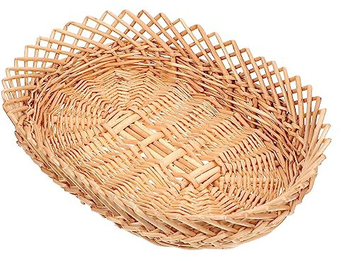 1 ud. Frutero de mimbre, plato de madera para servir, cesta de pan de ratán, bandeja de comida poco profunda, cesta de cocina, cesta de huevos, cesta de algas marinas, cesta de almacenamiento de verdu