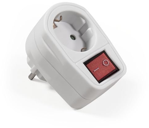 Adaptateur de prise avec interrupteur marche/arrêt à 2 broches, 3500 W, 230 V, coupure du courant en veille, protection anti-branchement, idéal pour la maison et le bureau, économie d'énergie,