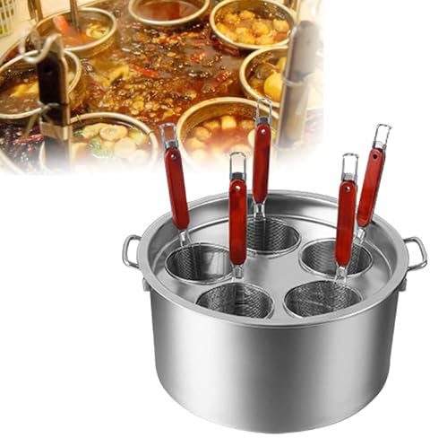 Nudelkocher Pastakocher Nudelkocher Nudelkocher-Einsatz-Set, Edelstahl-Nudeltopf mit Siebkorb, Multitöpfe, Kochwerkzeug für Pasta, Nudeln, Knödel, Silber, 5-tlg