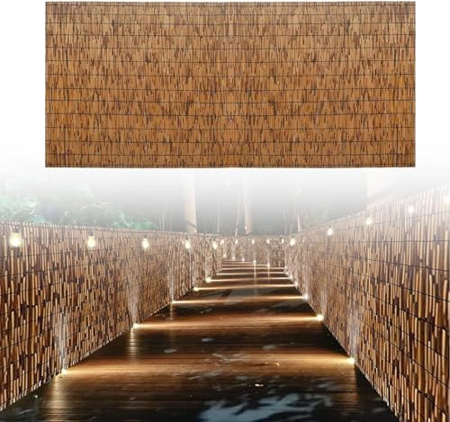 BZCKBZ Schilfrohrmatte 50-130 cm Lange Schilfzaun Sichtschutzzaun Für Balkone, Bambuszaun, Gartenzaun, Windschutz, Sonnenschutzzaun(120x500cm(3.9x16.4FT))
