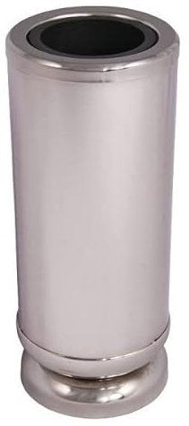 Vase funéraire rond en acier inoxydable poli pour tombe et cimetière