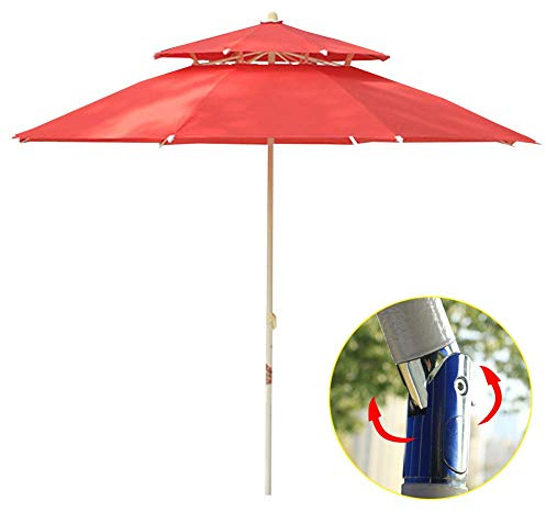Parasol, 2,3 m de Niveau à Double Niveau, Patio de de Parasol de Banane en Porte-à-Faux avec Manche à manivelle pour extérieur/Jardins/Balcon/Patio