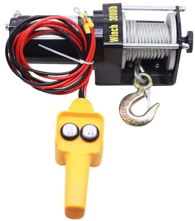 Cabrestante eléctrico for automóvil, 12 V, 24, grúa pequeña for, cabrestante autónomo for, tracción y elevación(12V_WIRED HANDLE)