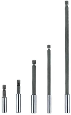 5 pezzi di prolunga per bit magnetico, 50/60/100/150/300 mm, supporto per punte lungo, codolo esagonale da 1/4, magnetico, per trapani, avvitatore a percussione e cacciaviti