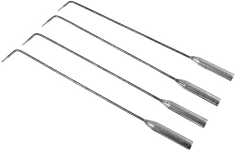 FRCOLOR 4 Stück Feuerhaken aus Edelstahl mit Langem Griff zum Reinigen von Asche für Grill und Feuerofen in Verschiedenen Farben Zufällige Farbe