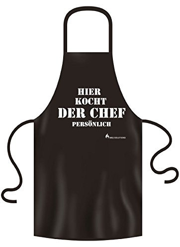 RAHMENLOS No-Compromise ® Grillschürze Schürze Latzschürze Bistroschürze Küchenschürze Kochschürze BBQ (Hier Kocht der Chef Schürze)