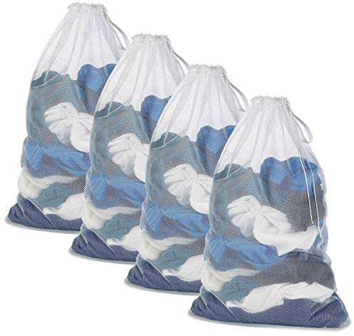 DoGeek – Bolso de ropa – Redes de lavado – para protèger los ropa lavadora en máquina – blanco (4 pcs), blanco